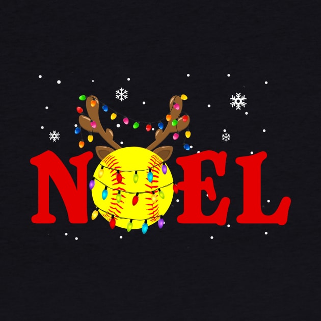 Softball Noel T-Shirt Christmas Gift by TeeSky